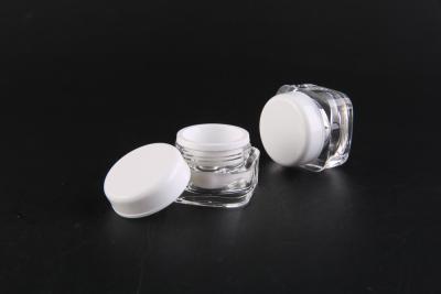 China Square Acrylic Empty Plastic Jars With Lids 5ml Double - Wall for sale