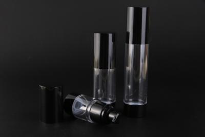 China UKMS16 15ml-30ml-50ml High quality airless 50ml AS Cosmetic bottle,black airless bottles for sale