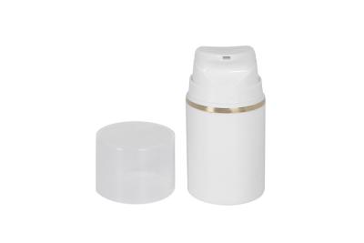 Chine La pompe privée d'air blanche de pp met la conception en bouteille d'attache instantanée avec l'emballage de peau cosmétique de capacité/pompe différente UKA19-D à vendre