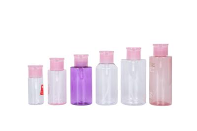 China Push Down Transparent PET Nail Polish Remover Bottle for sale