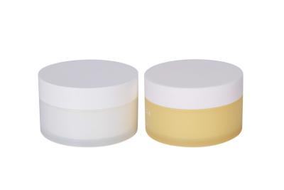 China Tarro poner crema vacío de Pale Yellow Face Skin Care 100g con la cuchara en venta