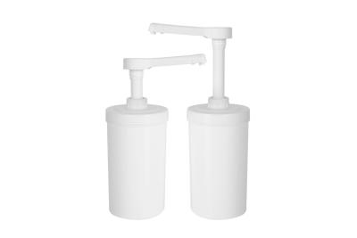 China Food Grade Plastic Dispenser Pump 1Liter Container With Non-removable Sauce Pump Of 10/15/20/30ml Dosage for sale