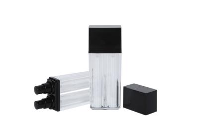 China 15ml / 15ml Empty PP Black Airless Lotion Cream Pump Acrylic Double Wall 2 Tubes Vacuum Foundation Bottle for sale