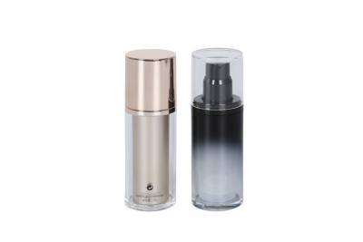 China Clear Double Layer Arcylic Makeup Pump Bottle Base Foundation Packaging for sale