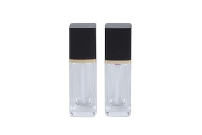 China 20ml Square Glass Cosmetic Pump Bottle Foundation Primer Makeup Base for sale