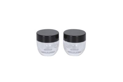 China Round Bottom 5ml Mini Cream Jar Glass Cosmetic Brow Powder Container Eye Lip for sale