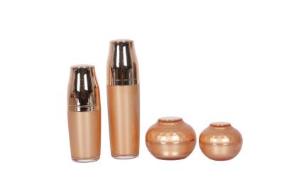 China Set of 4pcs Waist Cap Acrylic 80-120ml Lotion/Gel/Essence Bottle Onion Shape 30-50g Cream Jar for sale