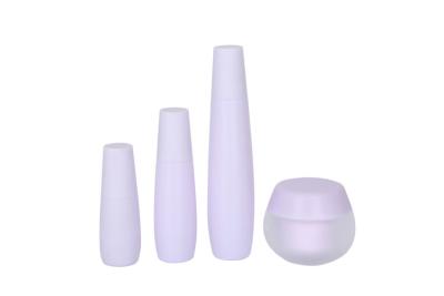 China 30/50/100ml Light Bulb Shape HDPE Plastic Lotion Bottles And 50g Acrylic Cream Jar Color Custom Facial Skincare Gi for sale