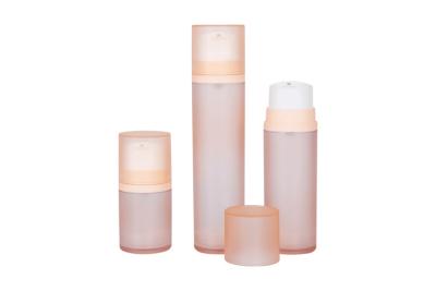 China AS 50ml Clear Plastic Cylinder Bottle With Airless Pump Overcap for sale