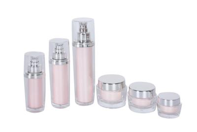 China Skin Care Container Acrylic Serum Pump Bottle With Cream Jar Set en venta
