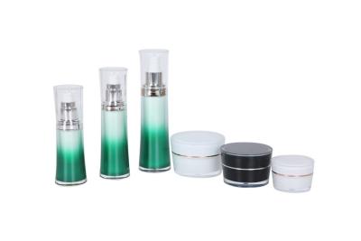 China Cosmetic Serum Acrylic Lotion Bottle Skin Care Cream Jar Packaging Set for sale