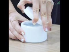PP flip top cap cream jar 100g with Magnet scoop  uses aluminum foil gasket for thermal sealing