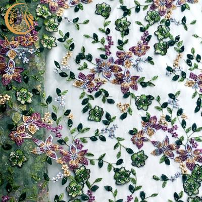 Chine tissu de dentelle de fleur de la largeur 3D de 140cm/dentelle broderie de fleur pour le textile à la maison à vendre