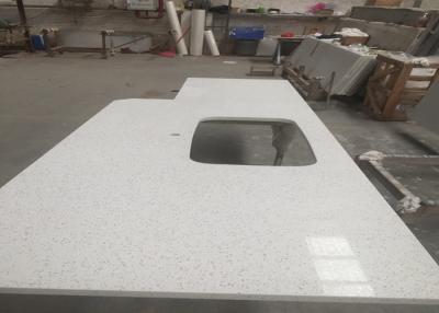 China Banheiro quadrado Worktops de quartzo com dissipador de aço inoxidável Undermounted à venda