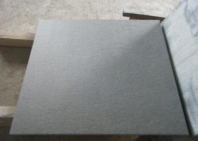China Brushed Surface Black Granite Natural Stone Tile For Exterior Flooring for sale