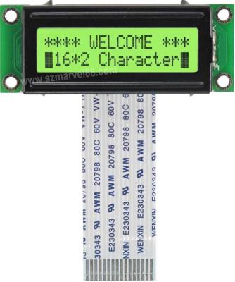 China M1602E-Y5,16x2 Character Dot-matrix LCM, STN(Y-G), transflective/positive, SPLC780D Contro for sale