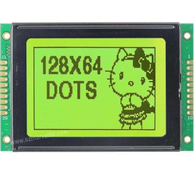 China M12864K-Y5, 12864 Graphics LCD Module, 128 x 64 Display, STN yellow green, transflective/p for sale