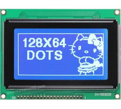 China M12864J-B5, 12864 Graphics LCD Module, 128 x 64 dot-matrix Display, STN(Blue), transmissiv for sale