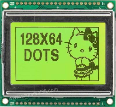 China M12864E2-Y5, 12864 Graphics LCD Module, 128 x 64 dot-matrix Display, STN YELLOW, transflec for sale