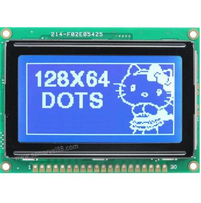 China M12864N-B5, 12864 Graphics LCD Module, 128 x 64 Display, STN Blue, transmissive/negative, for sale