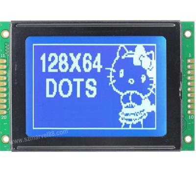 China M12864K-B5, 12864 Graphics LCD Module, 128 x 64 dot-matrix Display, STN(Blue), transmissiv for sale