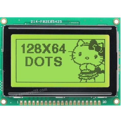 China M12864N2-Y5, 12864 Graphics LCD Module, 128 x 64 Display, STN yellow green, transmissive/n for sale