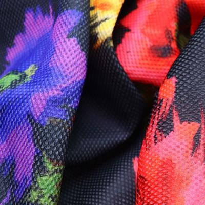 China 2mm Digital Printing Polyester Mesh Fabric Breathable Soft Mesh Fabric For Shoes for sale