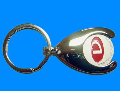 China caddy coin key chain, trolley coin keychains, coin holers for sale