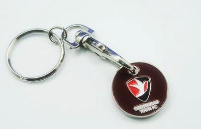 China caddy coin key chain, trolley coin keychains, coin holers for sale