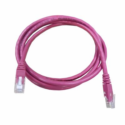 China Cat6 Ethernet Network Cable 2000mm 8P/8C G/F Crystal Head Pink Color 080 for sale