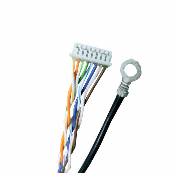 Quality 1.25-8 Pin Power Cable Assembly Rj45 Black Waterproof Power Wire Harness 034 for sale