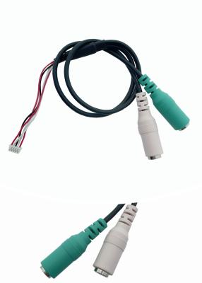 China Zwarte 3,5 mm RCA-audio-video-kabel aanpasbare lengte met PVC-jas Te koop