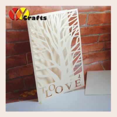 China Primera tarjeta de la invitación de la boda del árbol de marfil de la tarjeta de la invitación de la comunión con las letras de amor en venta
