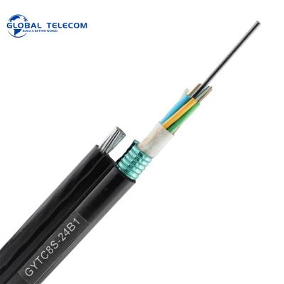 China ftth outdoor armored fiber optic cable single mode GYTC8S cable for sale