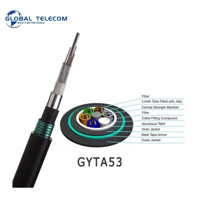 China Underground G652D Single Mode Outdoor Fiber Cable Double Jacket Armored PE Sheath for sale