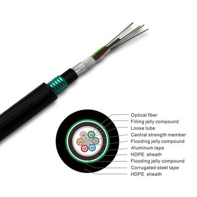 China Cable de fribra óptica al aire libre del OEM GYTA53, cable acorazado de aluminio de acero doble de la fibra en venta