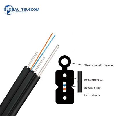 China 2 Core FTTH Drop Fiber Optic Cable , Outdoor FTTH Drop Cable G657A1 G657a2 Fiber G657A4 for sale