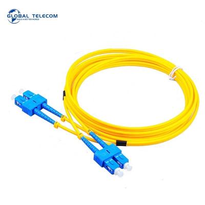 China SC UPC Fiber Optic Patch Cord , 3M 5M Duplex Fiber Patch Cable with G652D G657A1 for sale