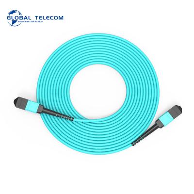 China MPO OM3 Fiber Patch Cable 8 Cores 12 Cores PVC LSZH Jacket Materials for sale