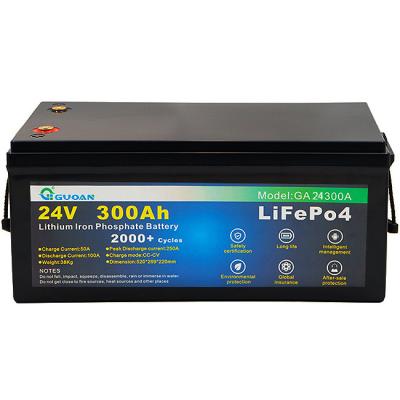 China Bateria portátil 24V 300Ah LifePO4 armazenamento de energia ciclo profundo estável à venda