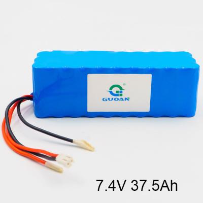 China Rectangular 7.4V Lithium Ion Battery , 37.5Ah 18650 Lithium Battery Pack Rechargeable for sale
