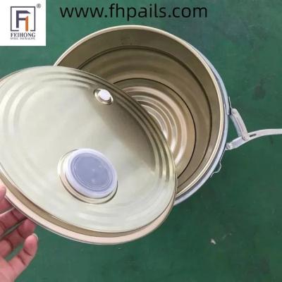 China Farinha de café de aço inoxidável balde de metal vazio 20L com válvula de ar à venda