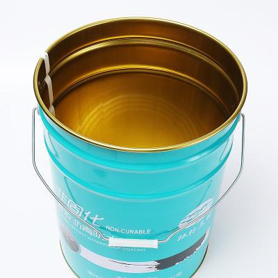 China Customizable Printing Design Metal Paint Bucket 20 Litre Food Grade Handle Included en venta