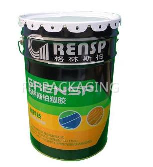 China Cubo de solvente de acero de 18 litros con cubierta de llave de lata redonda en venta