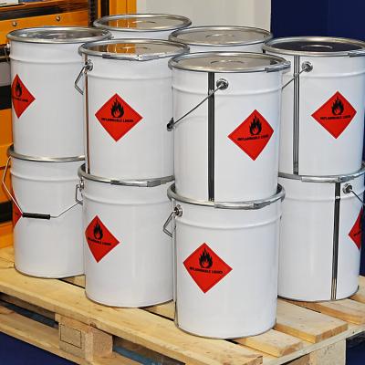 China Cubo de pintura de metal de 5 galones redondo para almacenamiento de líquidos inflamables en venta