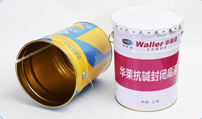 China Gold Phenolic Lined Metal Grease Bucket With UN Approved for sale