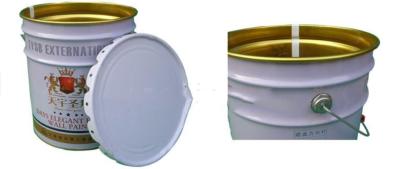 China Gold Phenolic Lined Chemicals Metal Bucket With Lid for sale