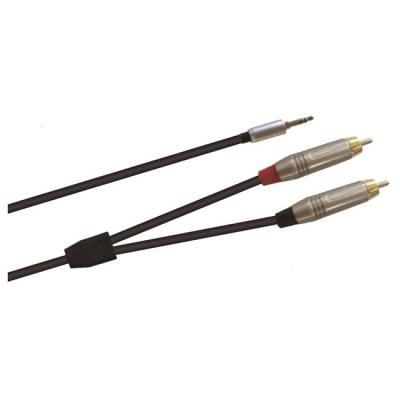 China 3.5mm Male To Dual RCA Male Y Audio Cable Black Various Cable Length for sale