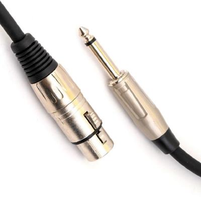 China 1/4 Inch Male To XLR Female Mic Cord Black XLR Cable 10 Feet Microphone Cable for sale