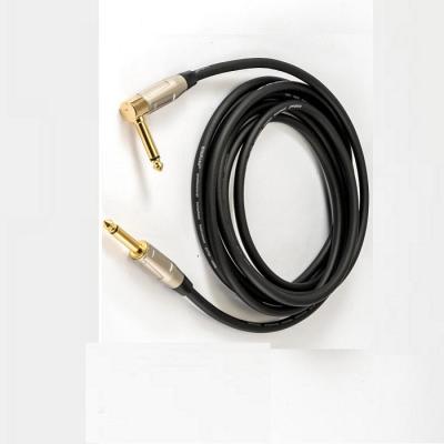 China 22 Awg Bass Guitar Cable 1/4 Inch Straight To 1/4 Inch Angled Bass Amp Cord For Amp for sale